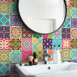 Discount Ambiance Sticker Stickers muraux - Sticker Mural Carrelage adhésif Cuisine Salle de Bain - 24 STICKERS CARRELAGES VOLTERRA - 24stickers15x15cm