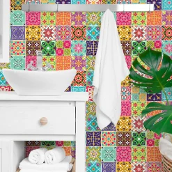 Discount Ambiance Sticker Stickers muraux - Sticker Mural Carrelage adhésif Cuisine Salle de Bain - 24 STICKERS CARRELAGES VOLTERRA - 24stickers15x15cm