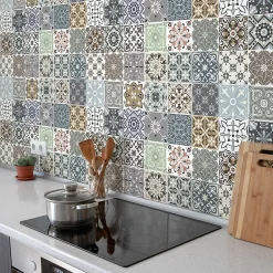 Discount Ambiance Sticker Stickers muraux - Sticker Mural Carrelage adhésif Cuisine Salle de Bain - 24 STICKERS CARRELAGES BEROBELLO - 24stickers15x15cm