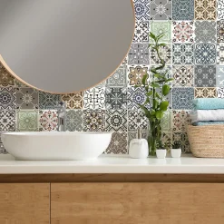 Discount Ambiance Sticker Stickers muraux - Sticker Mural Carrelage adhésif Cuisine Salle de Bain - 24 STICKERS CARRELAGES BEROBELLO - 24stickers15x15cm