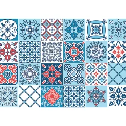 Ambiance Sticker Stickers muraux - Sticker Mural Carrelage adhésif Cuisine Salle de Bain - 24 STICKERS CARRELAGES MEUBLE BAEZA - 24stickers15x15cm