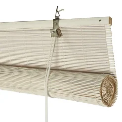 Clearance Storesdeco Store Enrouleur en Bambou Blanc 90 x 175 cm