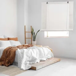 Best Storesdeco Store Enrouleur en Bambou Blanc 120 x 175 cm