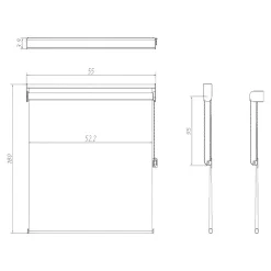 Best GoodHome Store enrouleur jour / nuit sans perçage Brize gris chiné l.55 x H.180cm