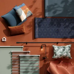 Best GoodHome Store enrouleur jour / nuit sans perçage Elin 2 terracotta l.60 x H.180cm