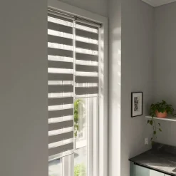 Best GoodHome Store enrouleur jour / nuit sans perçage Brize gris chiné l.40 x H.140cm