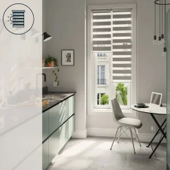 Best GoodHome Store enrouleur jour / nuit sans perçage Brize gris chiné l.40 x H.140cm