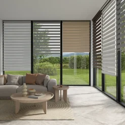 Best GoodHome Store enrouleur jour / nuit sans perçage Brize gris chiné l.40 x H.140cm