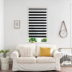 Sale GoodHome Store enrouleur jour / nuit sans perçage Keston noir l.80 x H.180cm
