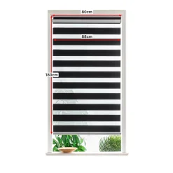 Sale GoodHome Store enrouleur jour / nuit sans perçage Keston noir l.80 x H.180cm