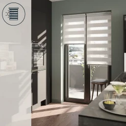 Sale GoodHome Store enrouleur jour / nuit sans perçage Keston noir l.80 x H.180cm
