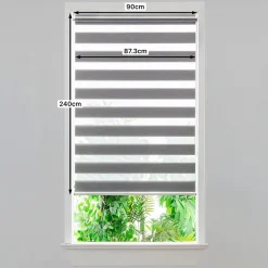 Best GoodHome Store enrouleur jour / nuit sans perçage Brize gris chiné l.90 x H.240cm