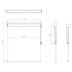 Best GoodHome Store enrouleur jour / nuit sans perçage Brize gris chiné l.90 x H.240cm