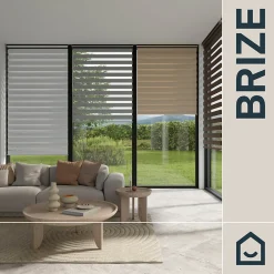 Best GoodHome Store enrouleur jour / nuit sans perçage Brize gris chiné l.90 x H.240cm