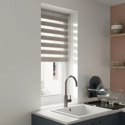 Sale GoodHome Store enrouleur jour / nuit sans perçage Elin 2 gris perle l.80 x H.180cm