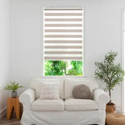 Sale GoodHome Store enrouleur jour / nuit sans perçage Elin 2 gris perle l.80 x H.180cm