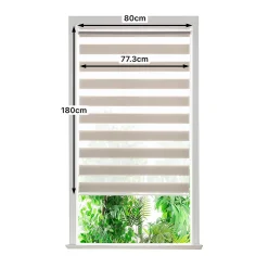 Sale GoodHome Store enrouleur jour / nuit sans perçage Elin 2 gris perle l.80 x H.180cm