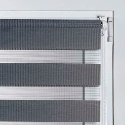 Clearance Storesdeco Store Enrouleur Jour Nuit sans perçage EasyFix Argent 60 x 180 cm