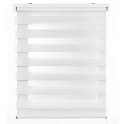 Best Storesdeco Store Enrouleur Jour Nuit Drop double tissage Blanc 120 x 250 cm