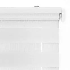 Best Storesdeco Store Enrouleur Jour Nuit Drop double tissage Blanc 120 x 250 cm