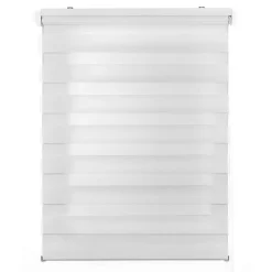 Best Storesdeco Store Enrouleur Jour Nuit Drop double tissage Blanc 120 x 250 cm