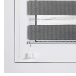 Best Storesdeco Store Enrouleur Jour Nuit sans perçage EasyFix Argent 150 x 180 cm