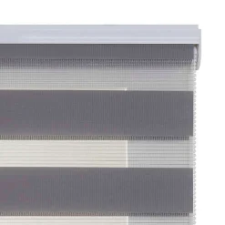 Best Storesdeco Store Enrouleur Jour Nuit Drop double tissage Argent 140 x 250 cm