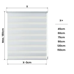 Clearance Storesdeco Store Enrouleur Jour Nuit sans perçage EasyFix Blanc 90 x 180 cm