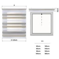 Clearance Storesdeco Store Enrouleur Jour Nuit Drop double tissage Tricolore 160X250