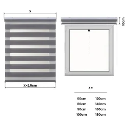 Clearance Storesdeco Store Enrouleur Jour Nuit Drop double tissage Gris 180X250