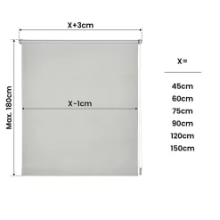 Clearance Storesdeco Store Enrouleur Occultant, Installation Facile, Stores sans Perçage Gris 60x180 cm