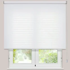 Hot Viewtex Store Enrouleur Tamisant Pasodoble Blanc et Marron 90 X 250cm ,