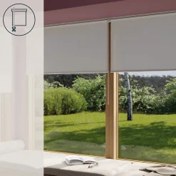 Best GoodHome Store enrouleur tamisant sans perçage Halo 2 blanc cassé l.120 x H.180cm