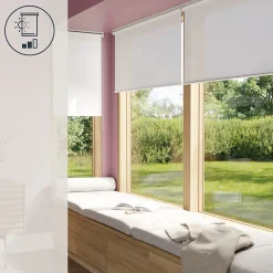 Best GoodHome Store enrouleur tamisant sans perçage Halo 2 blanc cassé l.120 x H.180cm