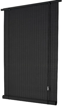 Ballauff Store enrouleur tamisant bois tissé int/ext gris anthracite H.200 x l.110cm* Store Enrouleur Tamisant