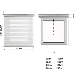 Clearance Storesdeco Store Motorisé Jour Nuit Enrouleur Moteur télécommande. Stores motorisés automatiques Batterie Finitions Aluminium Blanc 120x250