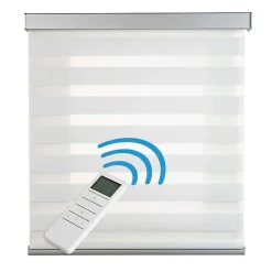 Clearance Storesdeco Store Motorisé Jour Nuit Enrouleur Moteur télécommande. Stores motorisés automatiques Batterie Finitions Aluminium Blanc 160x250