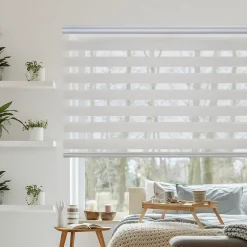 Best Storesdeco Stores enrouleurs motorisés screen premium, tissu technique, moteur, télécommande, Gris-Beige 240x250 cm