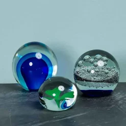 Chehoma Sulfure Quasar verre bleu 10x10cm* Statue Décorative