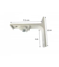 Secodir Support de fixation murale pour tringle rideau rail L75 mm* Rail À Rideaux