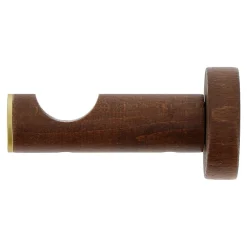 Mobois Support tige ouvert tringle à rideau chêne foncé, doré Ø28mm L.80mm* Tringle À Rideau À Composer