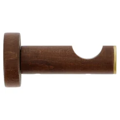 Mobois Support tige ouvert tringle à rideau chêne foncé, doré Ø28mm L.80mm* Tringle À Rideau À Composer