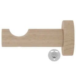 Mobois Support tige ouvert tringle à rideau bois de hêtre Ø28mm L.80mm* Tringle À Rideau À Composer