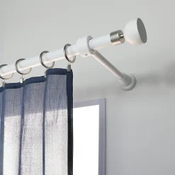 Outlet Mobois Support tringle à rideau bois de hêtre blanc Ø28 cm L.100/300mm