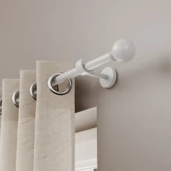 Online GoodHome Support tringle à rideau court à percer Anafi métal blanc Ø19/28mm