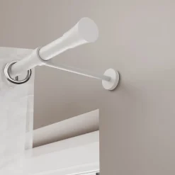 New GoodHome Support tringle à rideau long à percer Anafi métal blanc Ø19/28mm