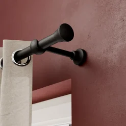 Online GoodHome Support tringle à rideau long à percer Lamia bois de hêtre noir Ø28mm