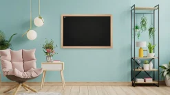 Discount ALLboards Tableau à Craie Noir avec Cadre en Bois Naturel Laqué 70x50cm