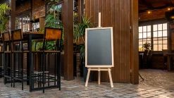 Discount ALLboards Tableau à Craie Noir avec Cadre en Bois Naturel Laqué 70x50cm