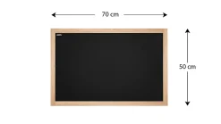 Discount ALLboards Tableau à Craie Noir avec Cadre en Bois Naturel Laqué 70x50cm